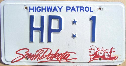 South Dakota  police license plate