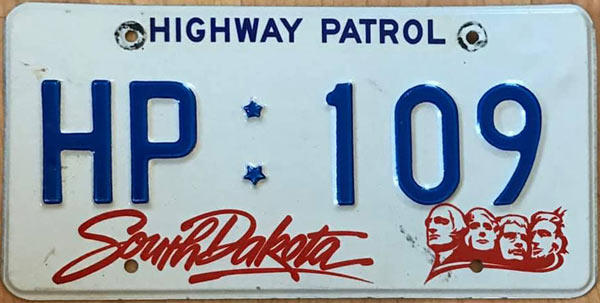 South Dakota  police license plate