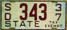 South Dakota  police license plate