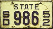 South Dakota  police license plate