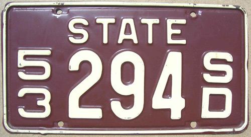 South Dakota  police license plate