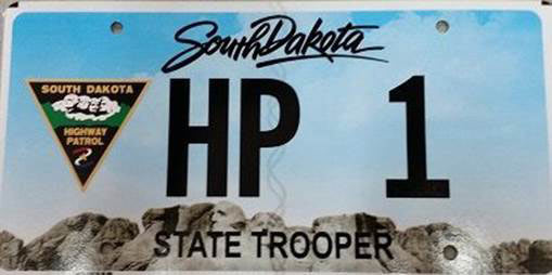 South Dakota  police license plate