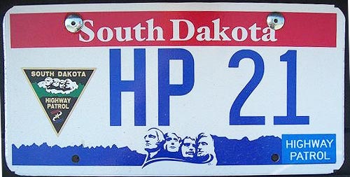 South Dakota  police license plate