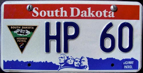 South Dakota  police license plate