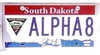 South Dakota  police license plate