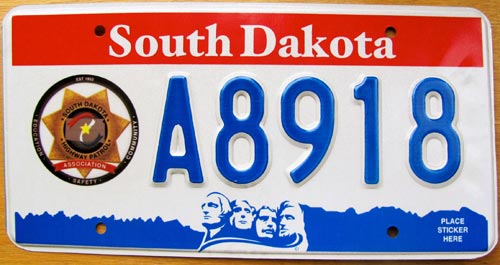 South Dakota  police license plate