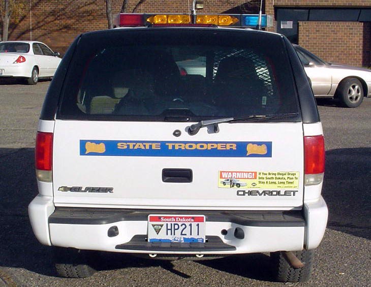 South Dakota  police license plate