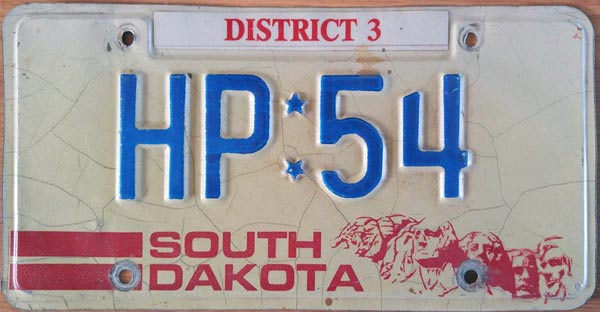 South Dakota  police license plate