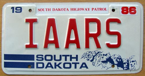 South Dakota  police license plate