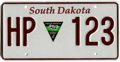 South Dakota  police license plate