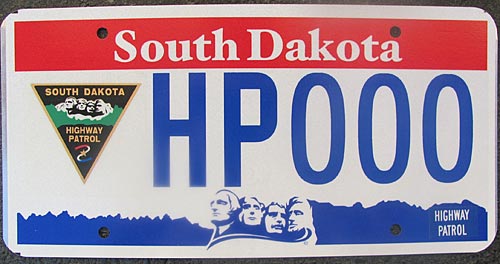 South Dakota  police license plate