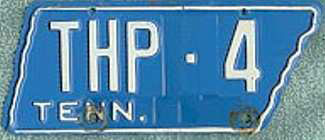 Tennessee  police license plate image