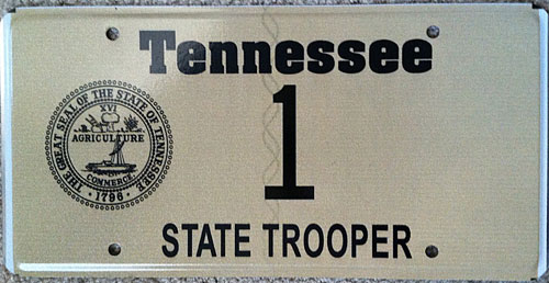 Tennessee  police license plate image