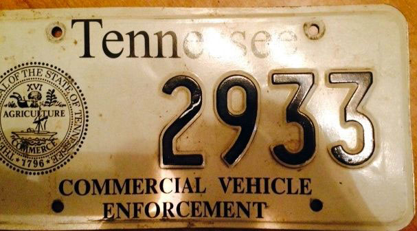 Tennessee  police license plate image