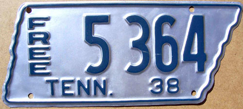 Tennessee  police license plate image