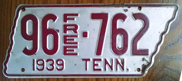 Tennessee  police license plate image