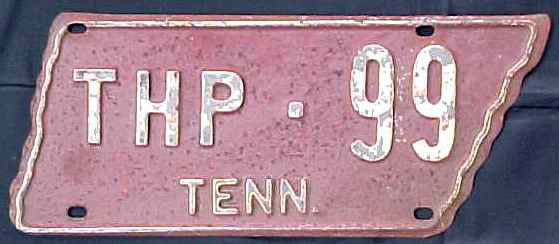 Tennessee  police license plate image