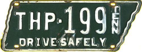 Tennessee  police license plate image