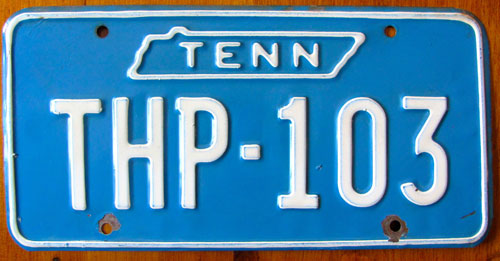 Tennessee  police license plate image