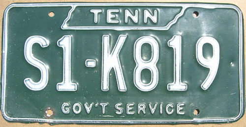 Tennessee  police license plate image