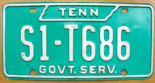 Tennessee  police license plate image