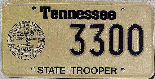 Tennessee  police license plate image