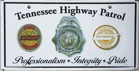 Tennessee  police license plate image