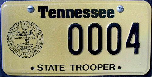 Tennessee  police license plate image