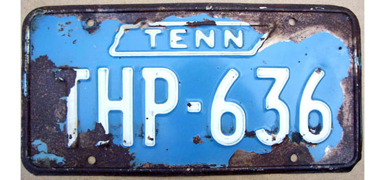 Tennessee  police license plate image