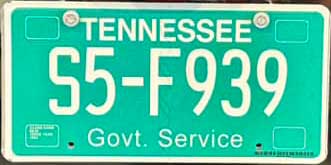 Tennessee  police license plate image