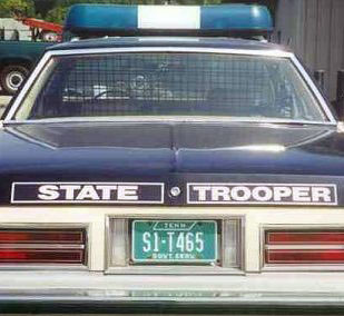 Tennessee  police license plate image