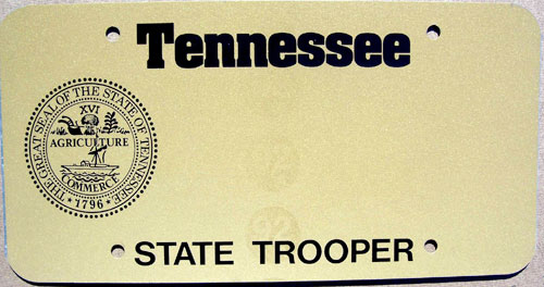 Tennessee  police license plate image