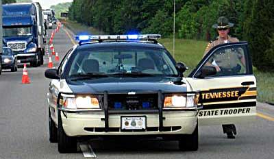 Tennessee  police license plate image