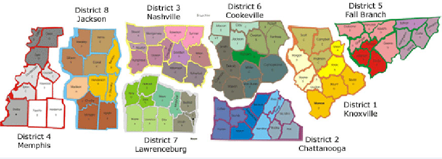 Tennessee  police district map