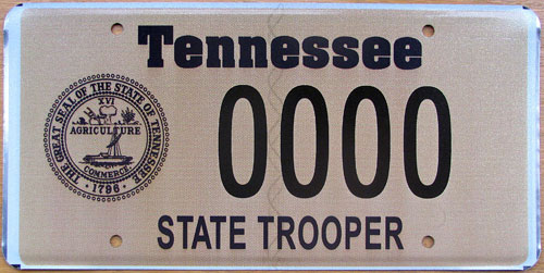 Tennessee  police license plate image