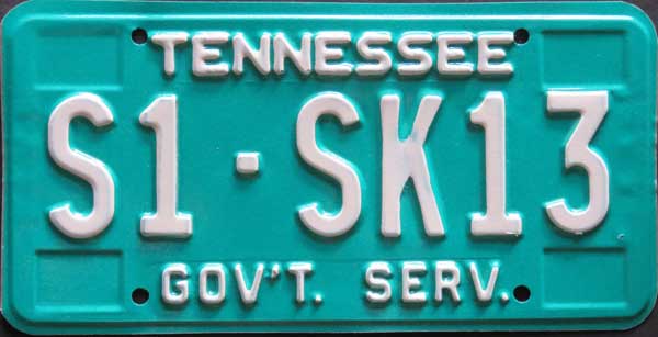 Tennessee  police license plate image
