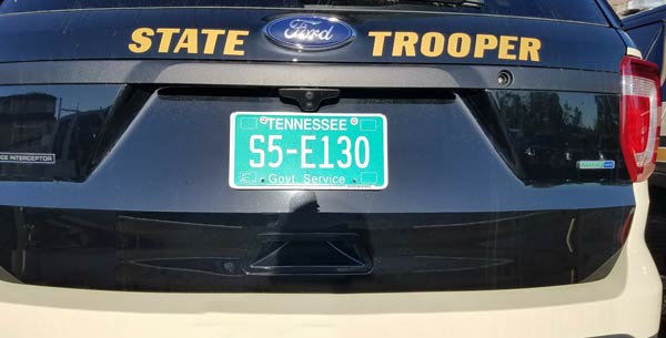 Tennessee  police license plate image