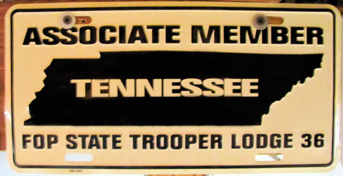 Tennessee  police license plate image