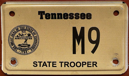 Tennessee  police license plate image