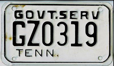 Tennessee  police license plate image