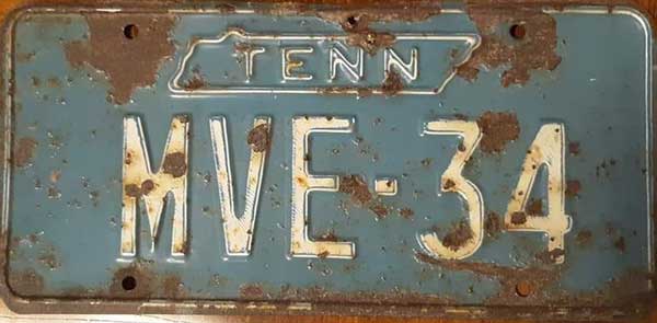 Tennessee  police license plate image