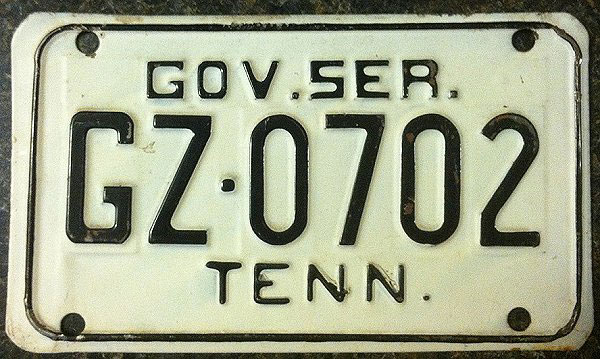 Tennessee  police license plate image