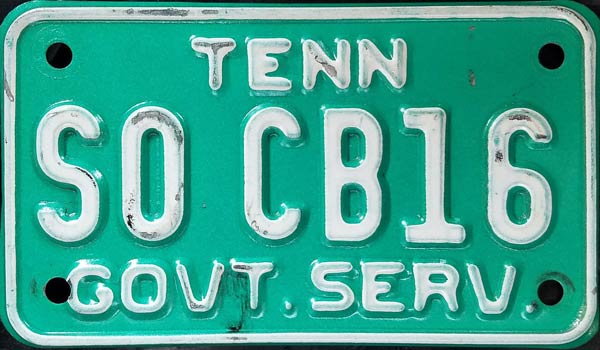 Tennessee  police license plate image