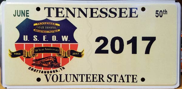 Tennessee  police license plate image