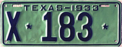 Texas  police license plate image