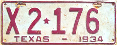 Texas  police license plate image