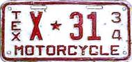 Texas  police license plate image