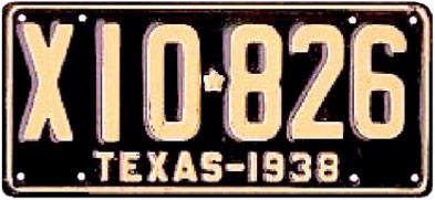 Texas  police license plate image