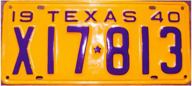 Texas  police license plate image