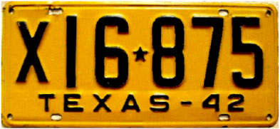 Texas  police license plate image